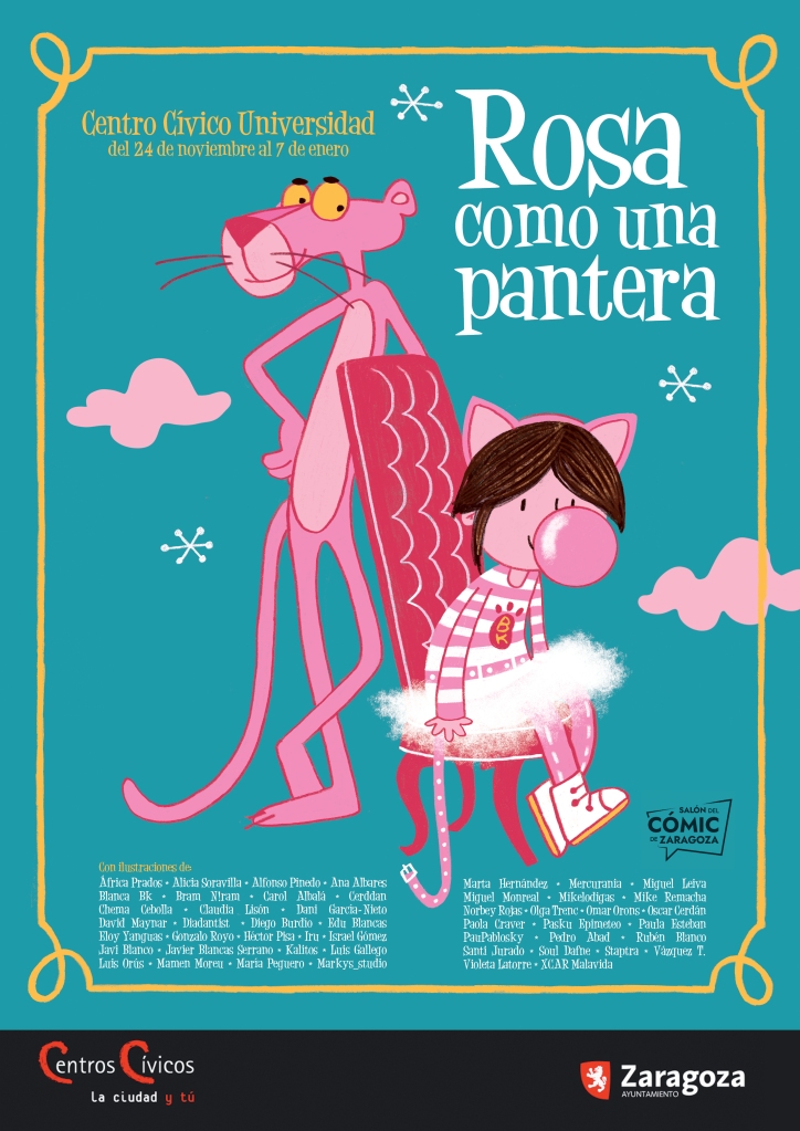 Cartel de la exposición "Rosa como una pantera", realizado por Blanca BK.
